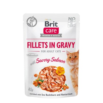 Brit Care Cat Fillets in Gravy with Savory Salmon 85g